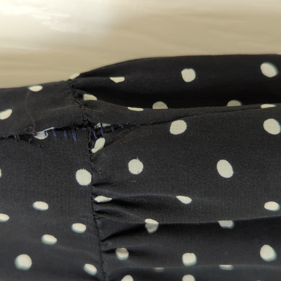 Joie black and white polka dot sleeveless drop waist mini dress - Picture 6 of 6